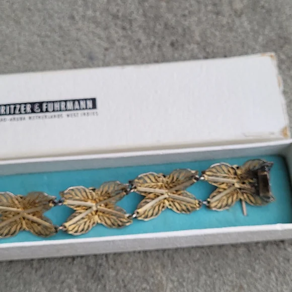 MCM Filigree linked floral rosette bracelet  Spritzer & Fuhrmann - Picture 10 of 16